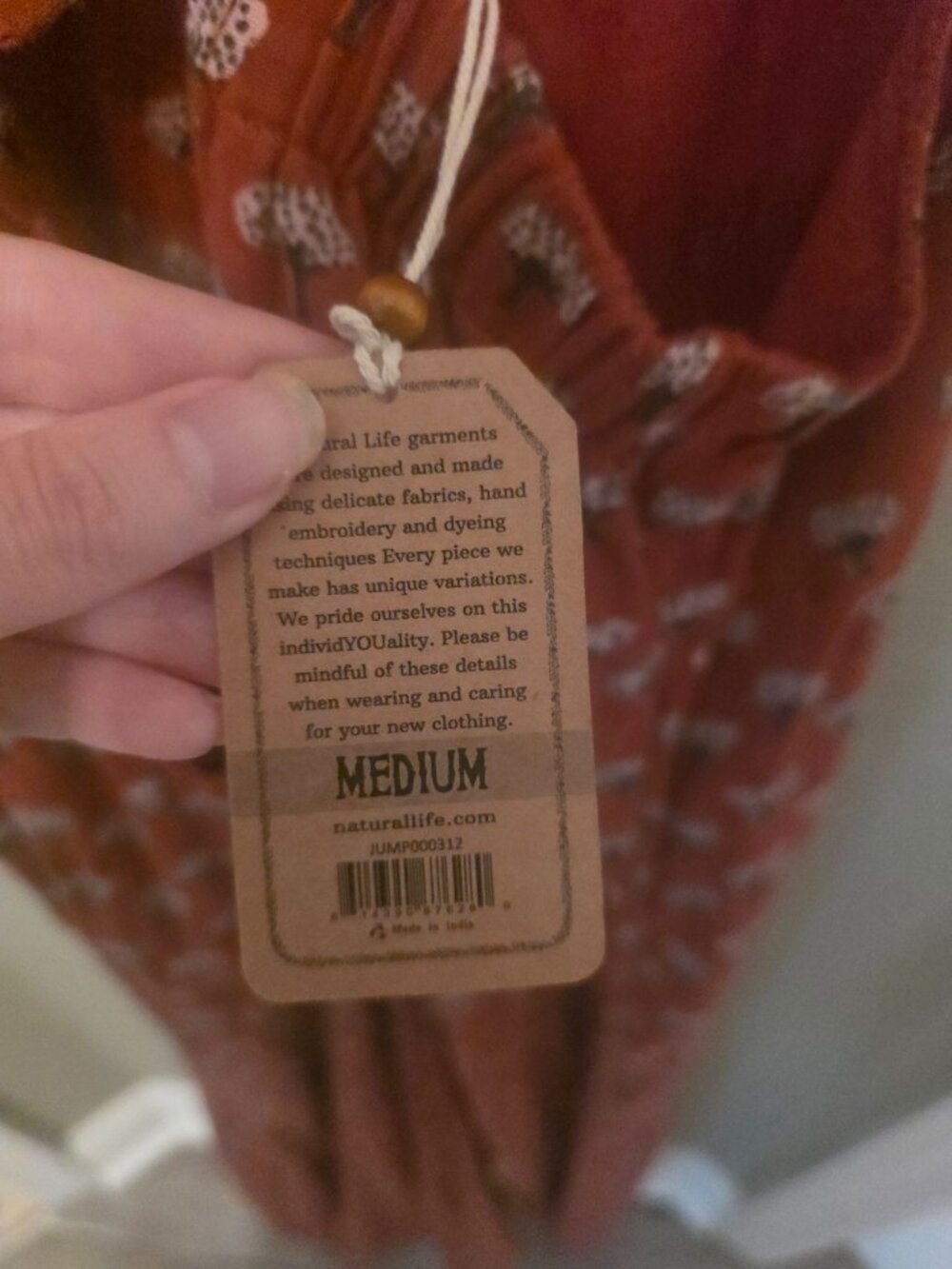 Natural Life Dakota Orange Fall Tree Novelty Wide Leg Jumpsuit Romper M NEW - Picture 5 of 7
